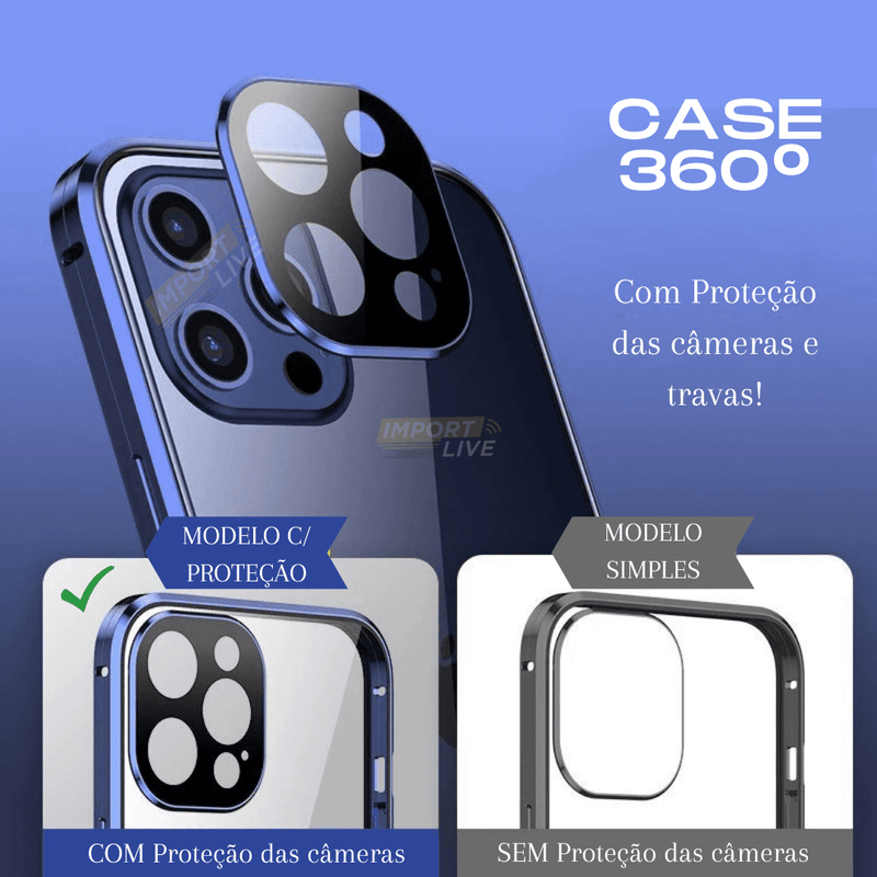 Case Magnética Blindada Premium para iPhone com Dupla Proteção 360º - ProtectionCase®